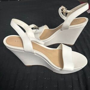 white wedge sandals